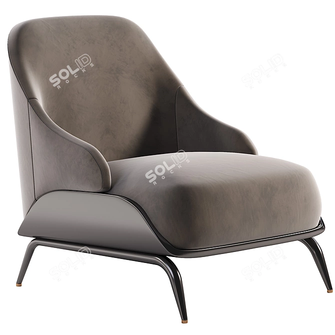 Modern Brigid Armchair: Sleek Design, Exportable 3D model image 4