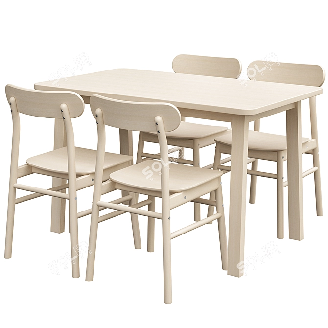 Norråker & Rönninge: Stylish Birch Dining Set 3D model image 1