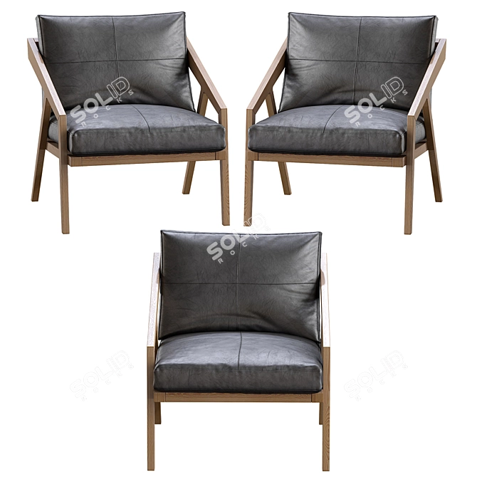 Contemporary Carioca Armchair 3D model image 2