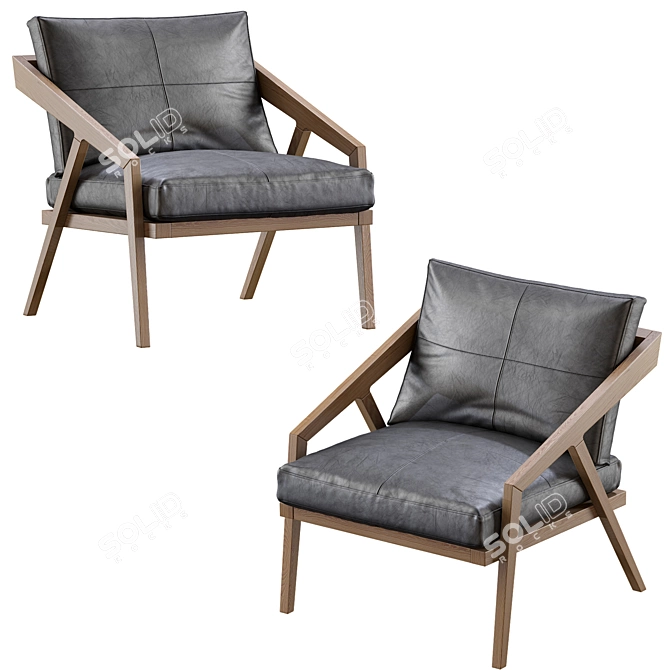 Contemporary Carioca Armchair 3D model image 7