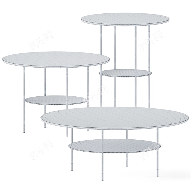 Sleek Metal Coffee Tables 3D model image 2