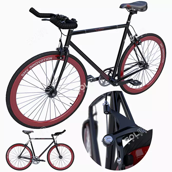 Sleek Lager Fixed Bike: Stylish and Efficient 3D model image 1