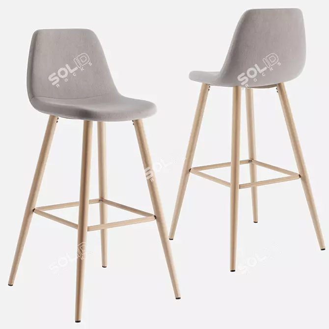 Sleek Santyago Bar Stool 3D model image 3