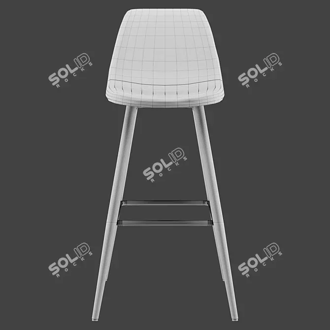 Sleek Santyago Bar Stool 3D model image 5