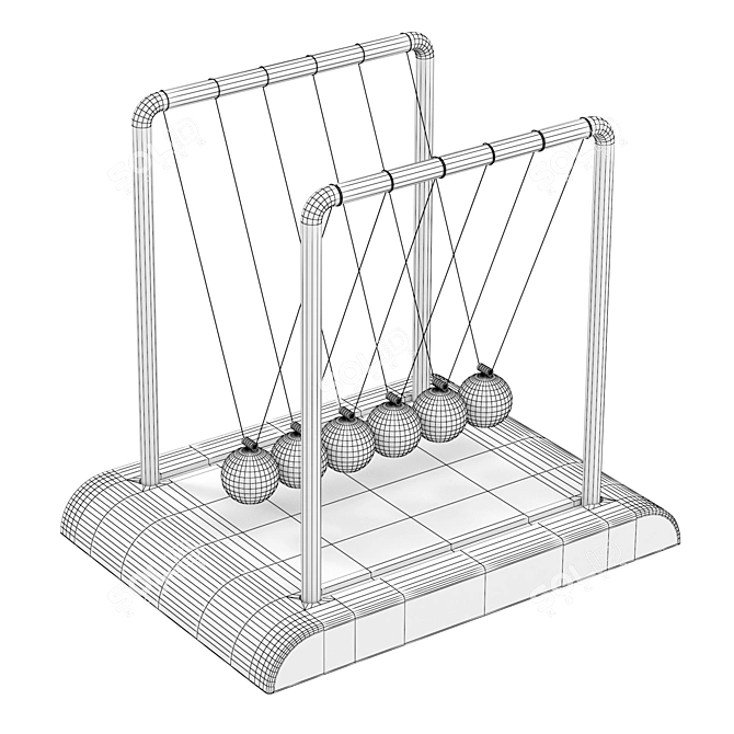 Momentum Swing Newton Cradle 3D model image 7