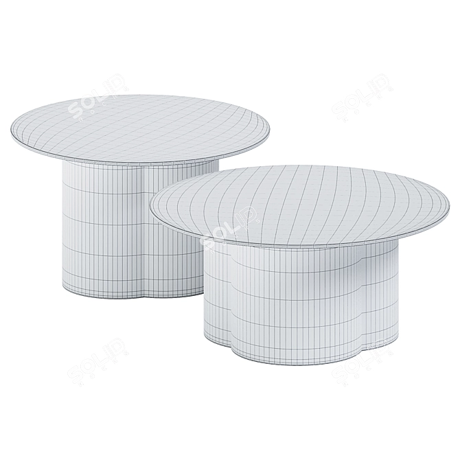 Elegant Rayon Coffee Tables 3D model image 2