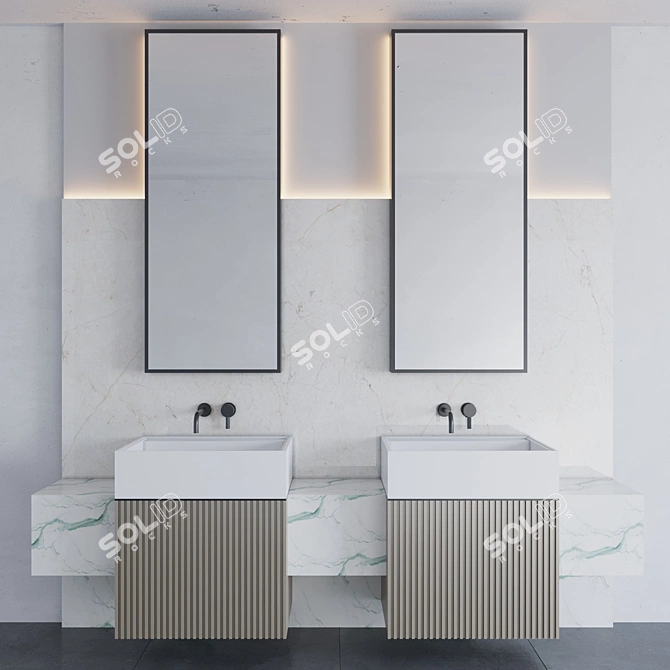 Modern Bathroom furniture T2 3D model image 1