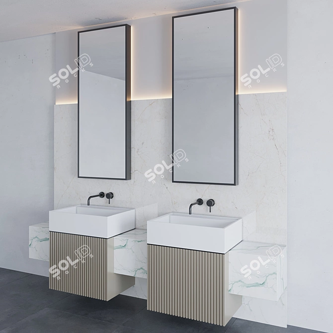Modern Bathroom furniture T2 3D model image 3