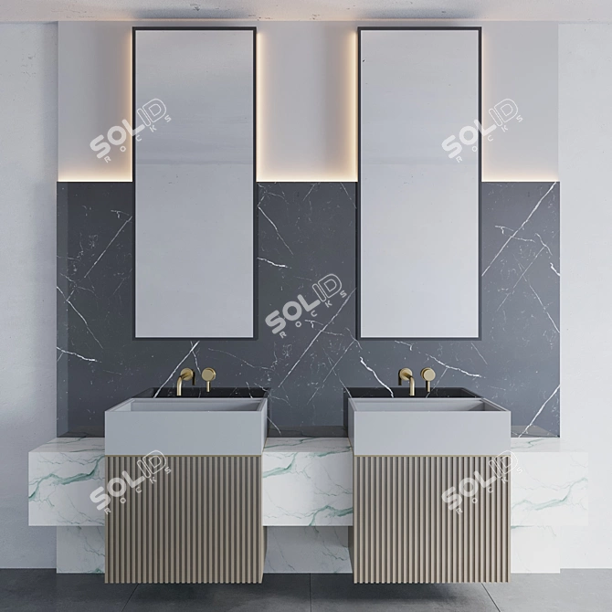 Modern Bathroom furniture T2 3D model image 4