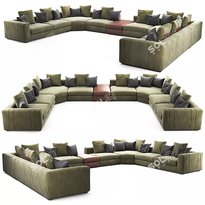 Contemporary Lapo Modular Sofa 3D model image 1
