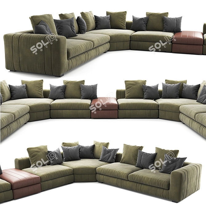 Contemporary Lapo Modular Sofa 3D model image 3