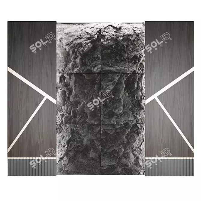 Rock Panel 4: Ornamental Wall Decor 3D model image 1