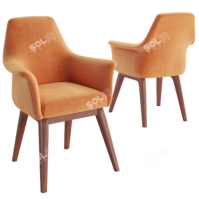 Elegant Wood Armchair: Viva 3D model image 1