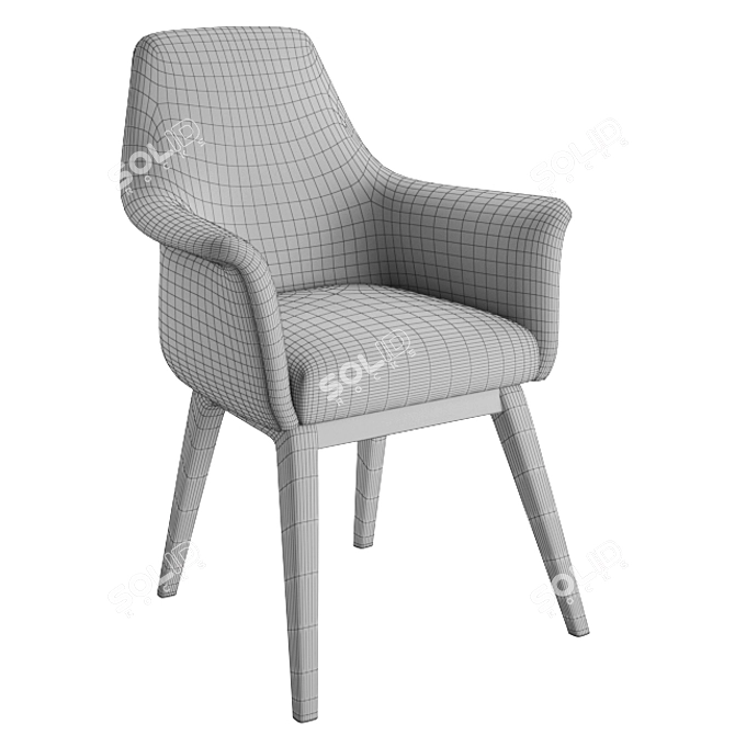 Elegant Wood Armchair: Viva 3D model image 3