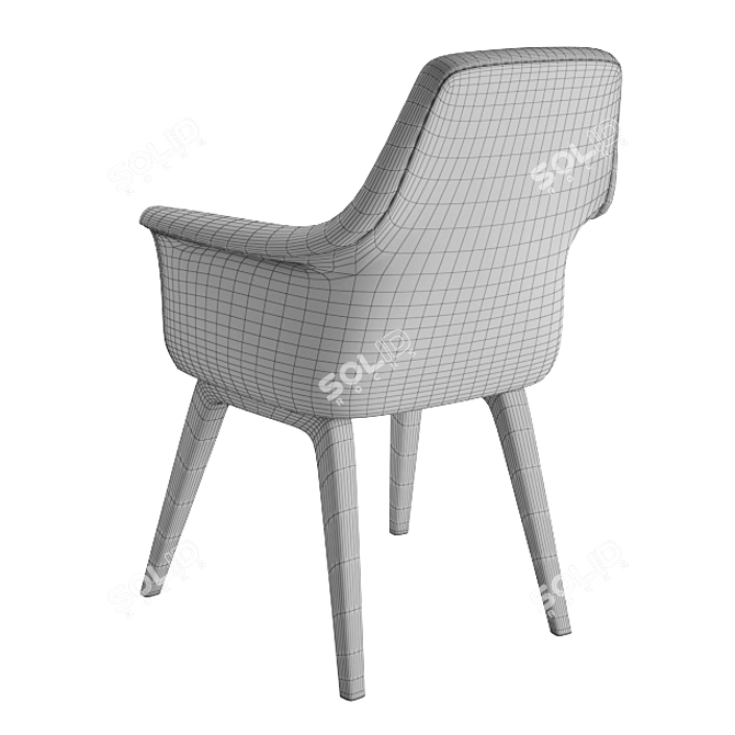 Elegant Wood Armchair: Viva 3D model image 5