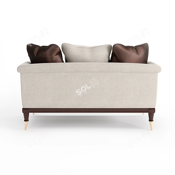 Classic Brown Wood Lattice Sofa 3D model image 5