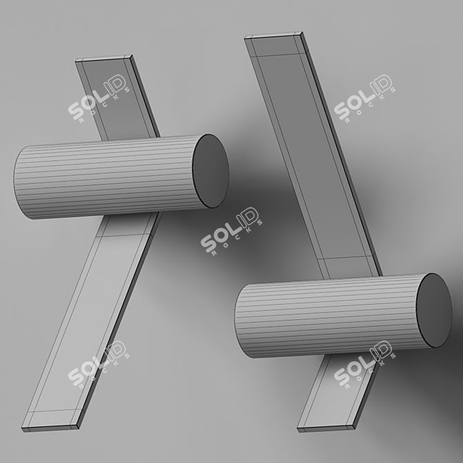 Elegant Nastro Wall Light 3D model image 2