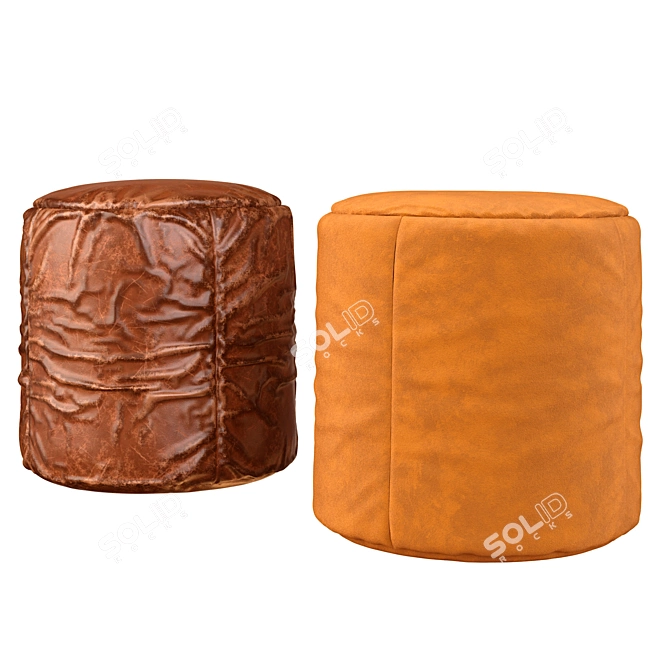 Elegant Millennial Pouf 3D model image 2