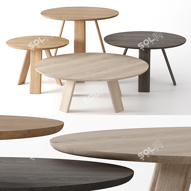 Jardan Flo Low Tables: Stylish Options in Various Sizes and Finishes 3D model image 1