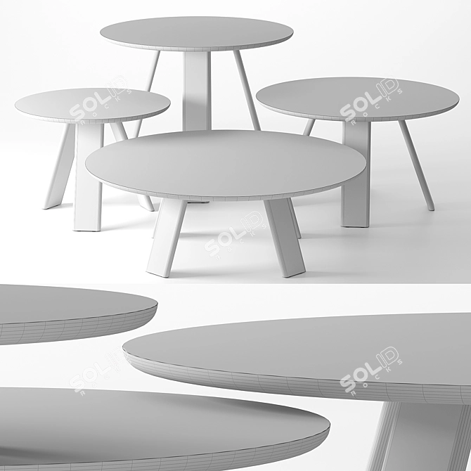 Jardan Flo Low Tables: Stylish Options in Various Sizes and Finishes 3D model image 2
