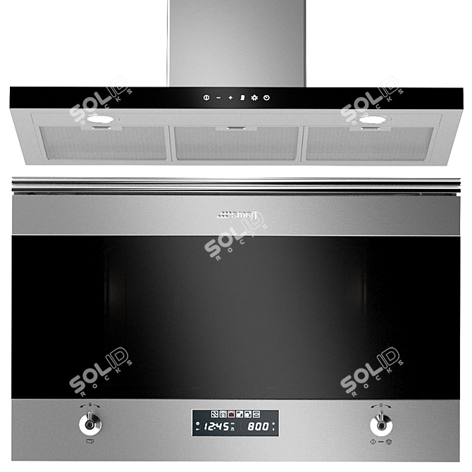 Smeg 4-Piece Kitchen Appliance Set 3D model image 4