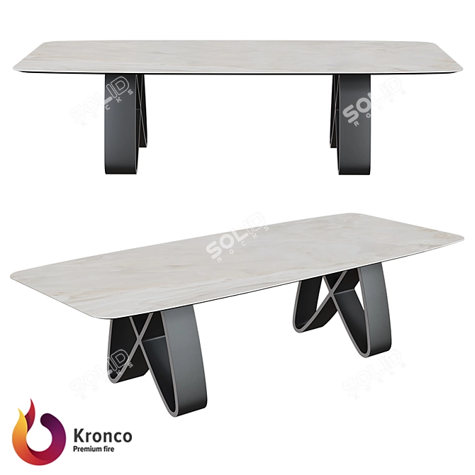 Kronco Fly: Stylish Ceramic Dining Table 3D model image 1