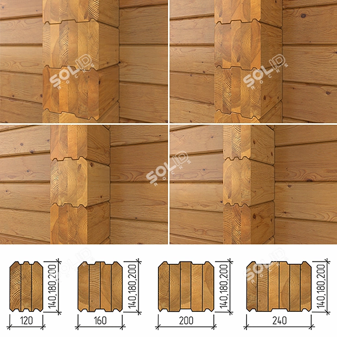 Premium Glulam Timber: Versatile & High-Quality 3D model image 2