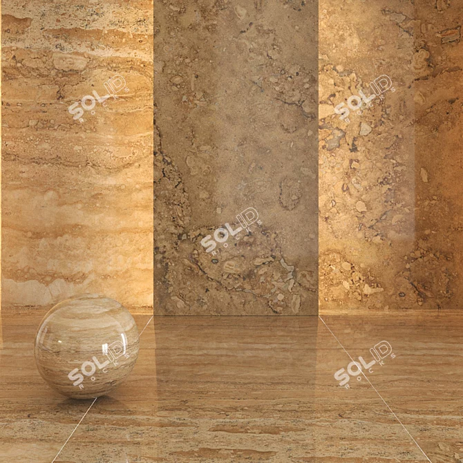 Citrus Elegance: Orange Marble 3D model image 1