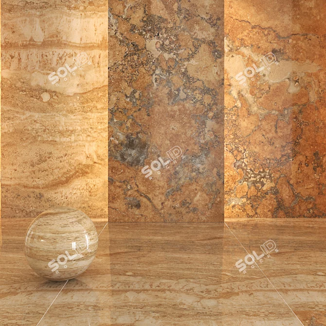 Orange Marble Tiles: Corona Renderer 3D model image 1