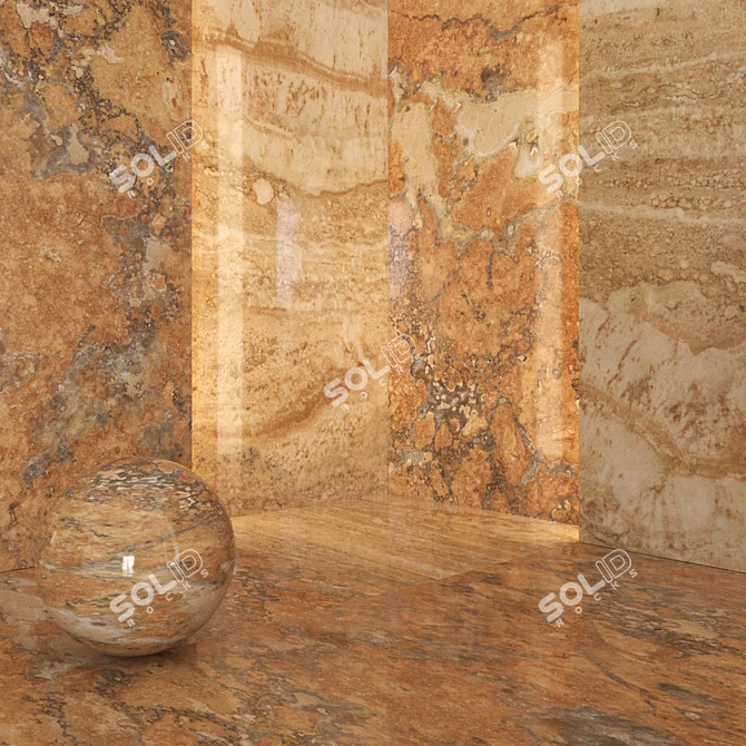 Orange Marble Tiles: Corona Renderer 3D model image 2