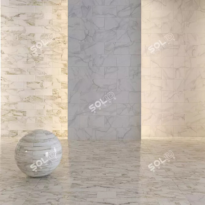 Elegant Marble Tiles 3D model image 1