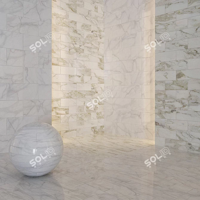 Elegant Marble Tiles 3D model image 2