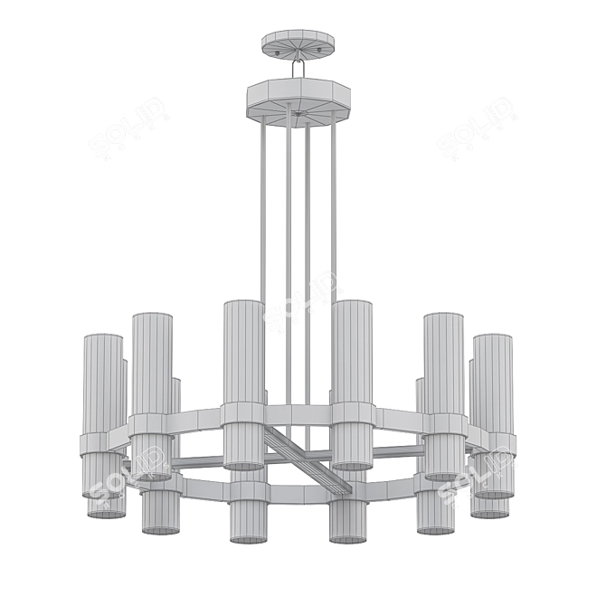 Elegant 12-Light Gallery Chandelier 3D model image 2