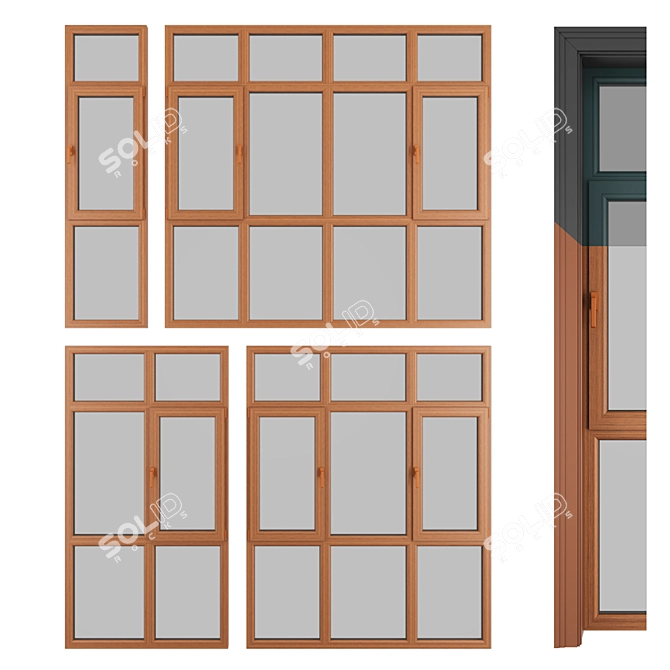 PVC Pimapen Windows Kit 3D model image 1