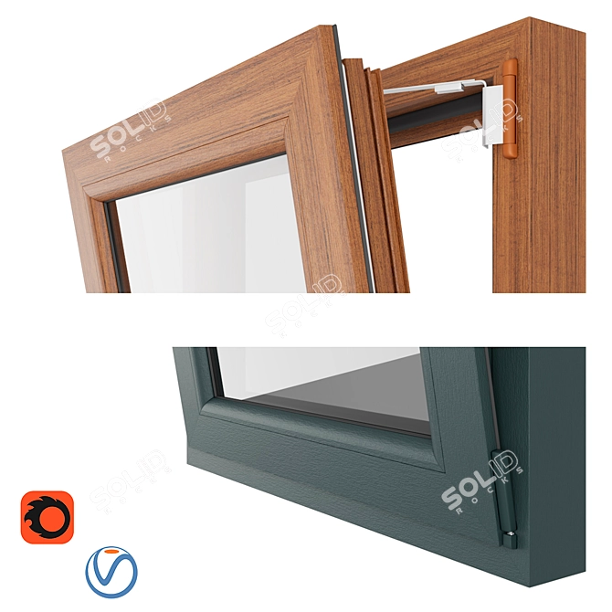 PVC Pimapen Windows Kit 3D model image 3