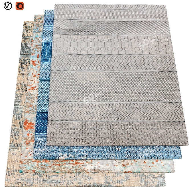 Luxury Textured Carpets | 200x300cm 3D model image 1