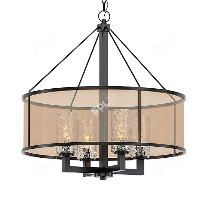 James Allan Sutter 4-Light Chandelier 3D model image 1
