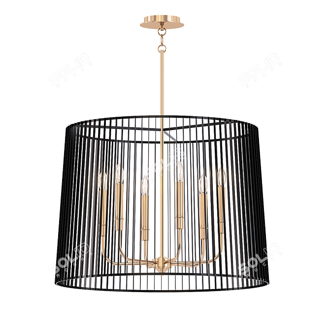 Kichler Linara 6-Light Chandelier: Elegant Illumination for Any Space 3D model image 1