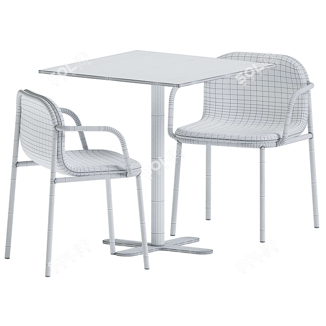 Modern Outdoor Table and Chair Set 3D model image 7