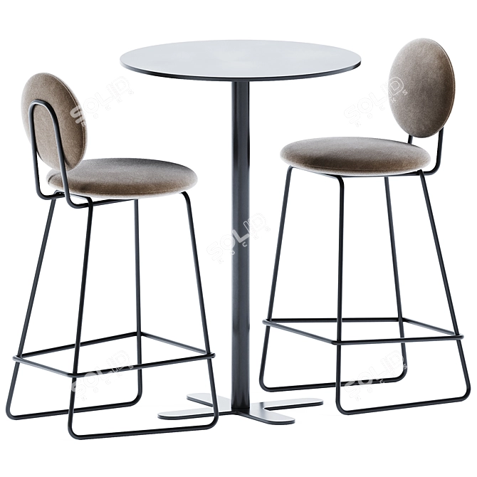 Sleek Antibes High Table & Gemma Bar Chair 3D model image 1