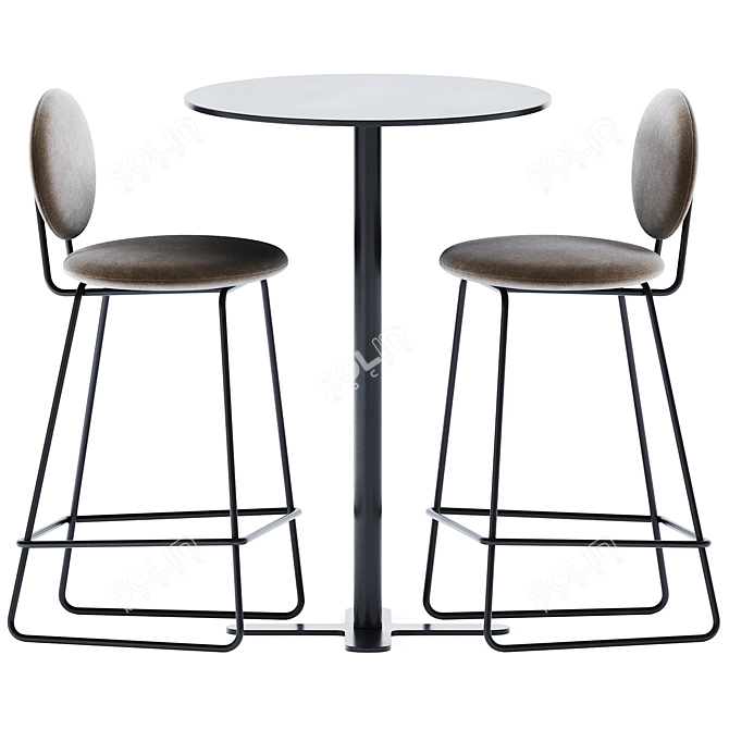 Sleek Antibes High Table & Gemma Bar Chair 3D model image 2