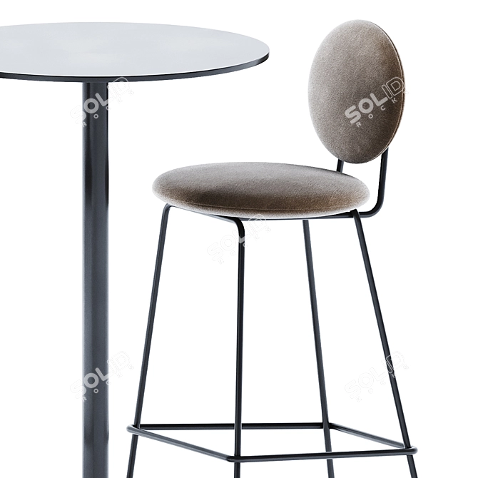 Sleek Antibes High Table & Gemma Bar Chair 3D model image 3