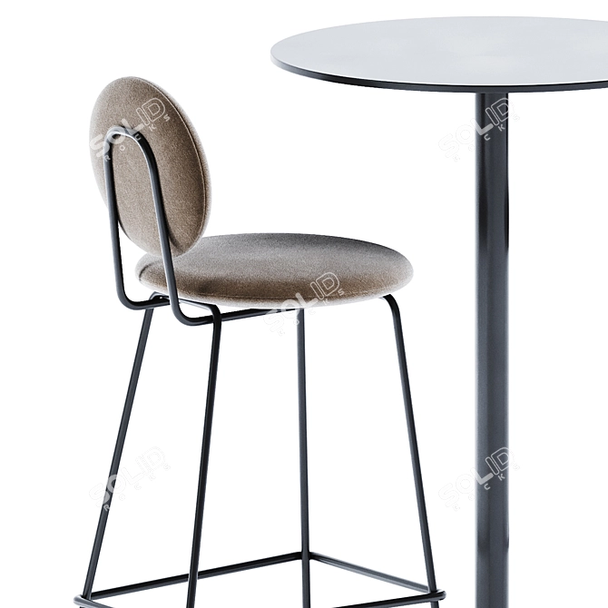 Sleek Antibes High Table & Gemma Bar Chair 3D model image 4