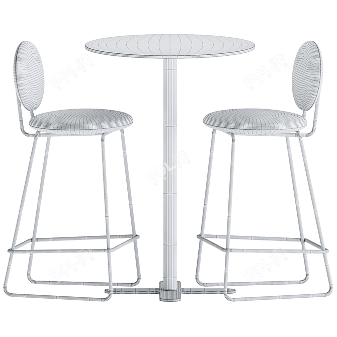 Sleek Antibes High Table & Gemma Bar Chair 3D model image 5