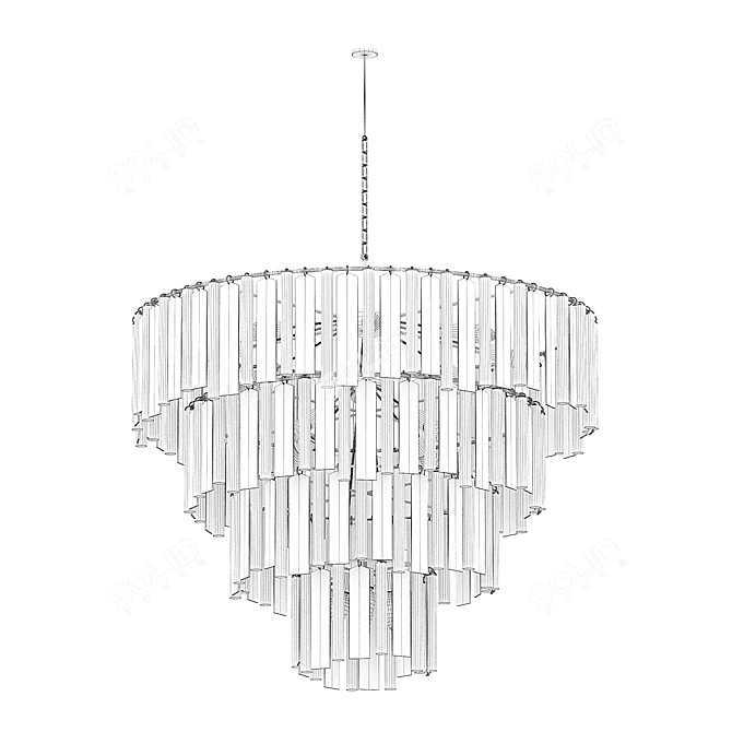 Zebrano Chandelier: Turkish Elegance 3D model image 4