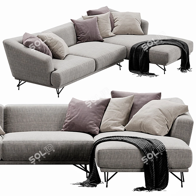 Luxurious Ditre Italia Lennox Chaise Lounge 3D model image 3