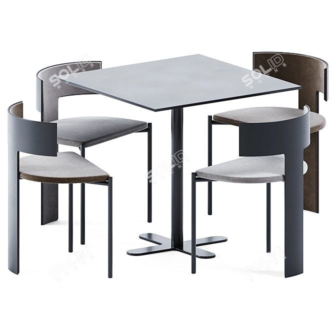Elegant Antibes iSi Table & Stylish Zefir Chair 3D model image 2