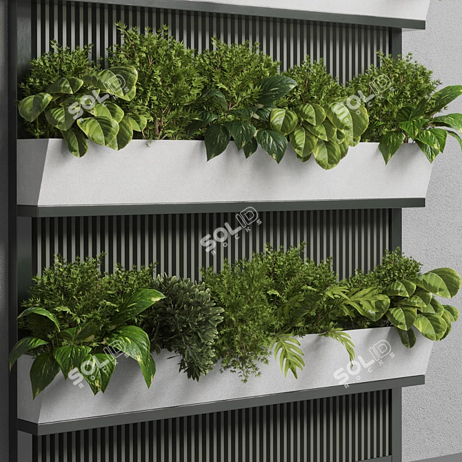 Modern Metal Wall Vase for Indoor Plants 3D model image 3