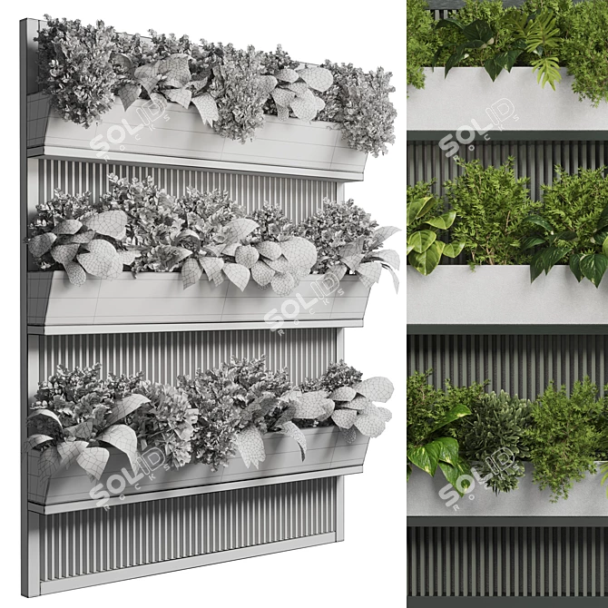 Modern Metal Wall Vase for Indoor Plants 3D model image 4