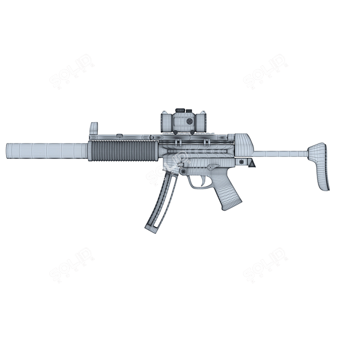 Advanced MP5 Firearm 3D model image 5